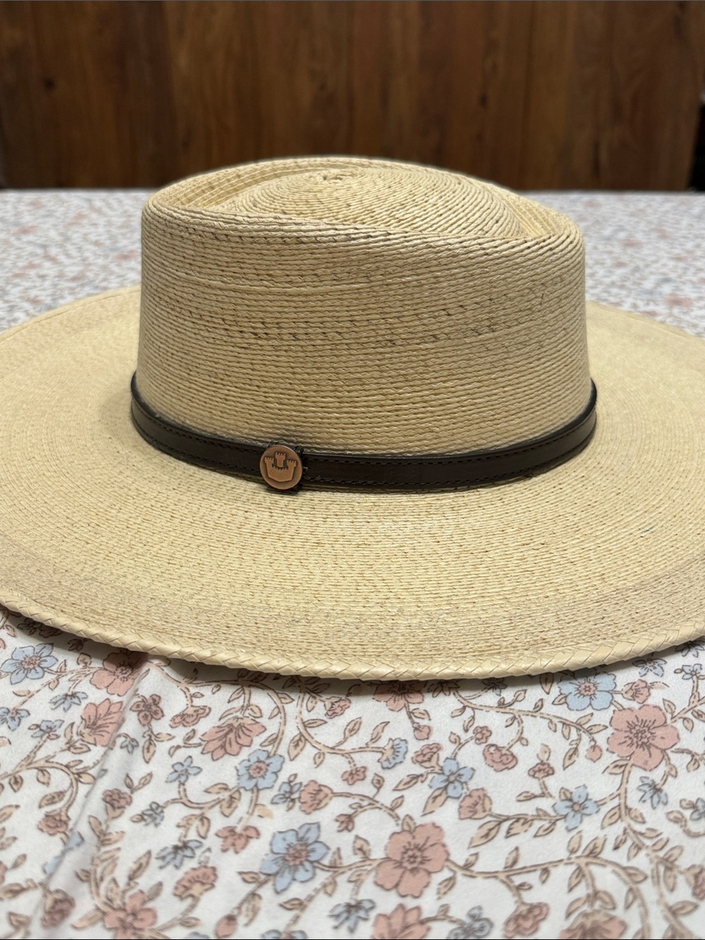Goorin Bros “Baja” Natural Straw Wide-Brim Hat with Dark Leather Band NWT